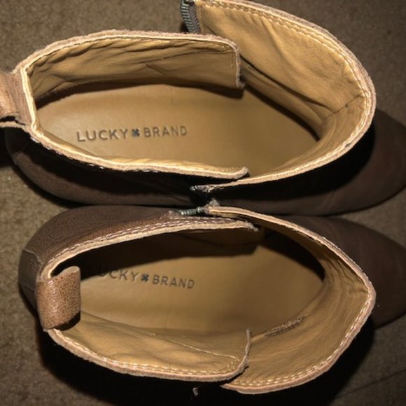 Lucky Brand Women's Bryton Leather Booties - Toffee - Size 9.5 M US / 39.5 EU - Picture 3 of 7